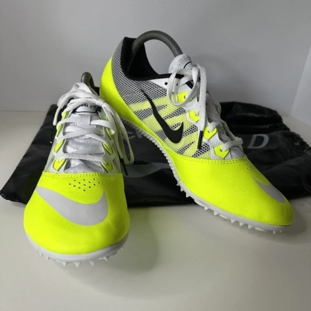 Men's NIKE RIVAL S Track & Field Shoes Size 11.5. Neon Yellow Green‎ New W/ Bag.